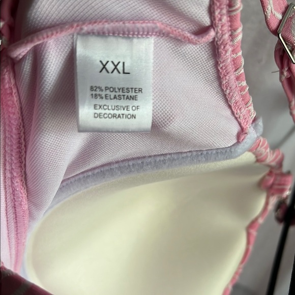 Floral Embellished Pink White One Piece Bathing Suit Size XXL NWOT - Picture 10 of 12